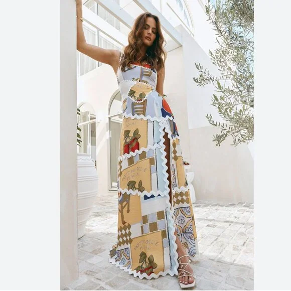 Sabo Skirt Multicolor Patchwork Maxi Dress